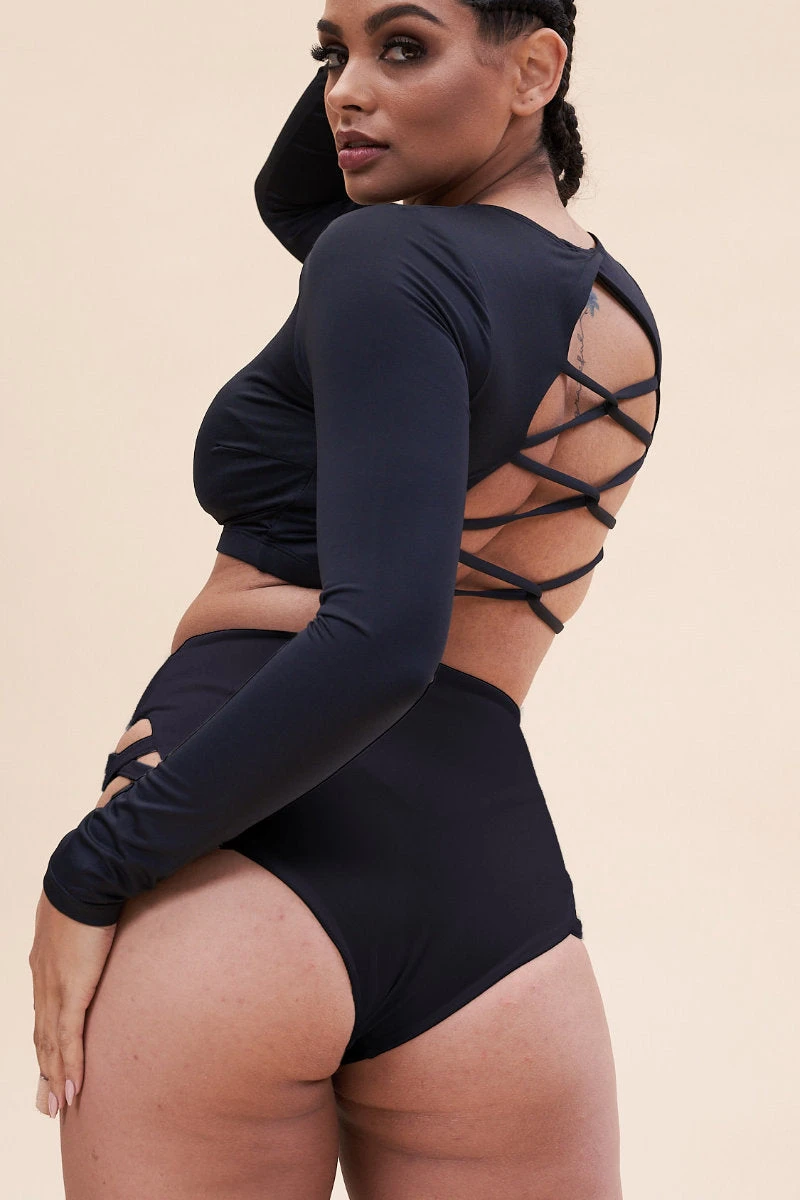 Lunalae Gia Long Sleeved Top - Recycled Black 1 Lunalae Gia Long Sleeved Top - Recycled Black