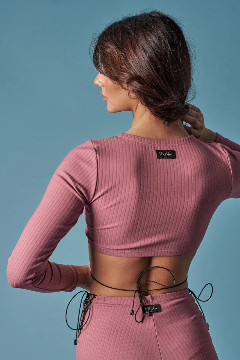 HotCakes Polewear Lace Up Top - Pink Coral 2 HotCakes Polewear Lace Up Top - Pink Coral - Image 2