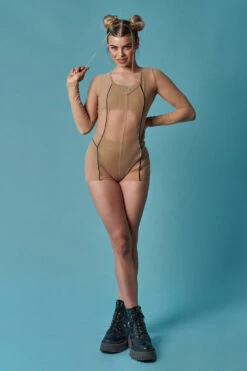 HotCakes Polewear Astrid Romper - Sand/black 9 HotCakes Polewear Astrid Romper - Sand/black -Pole Dance Clothing Shop 10 tCakes 2299013 1