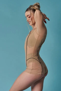 HotCakes Polewear Astrid Romper - Sand/black 8 HotCakes Polewear Astrid Romper - Sand/black -Pole Dance Clothing Shop 10 tCakes 2299050 1