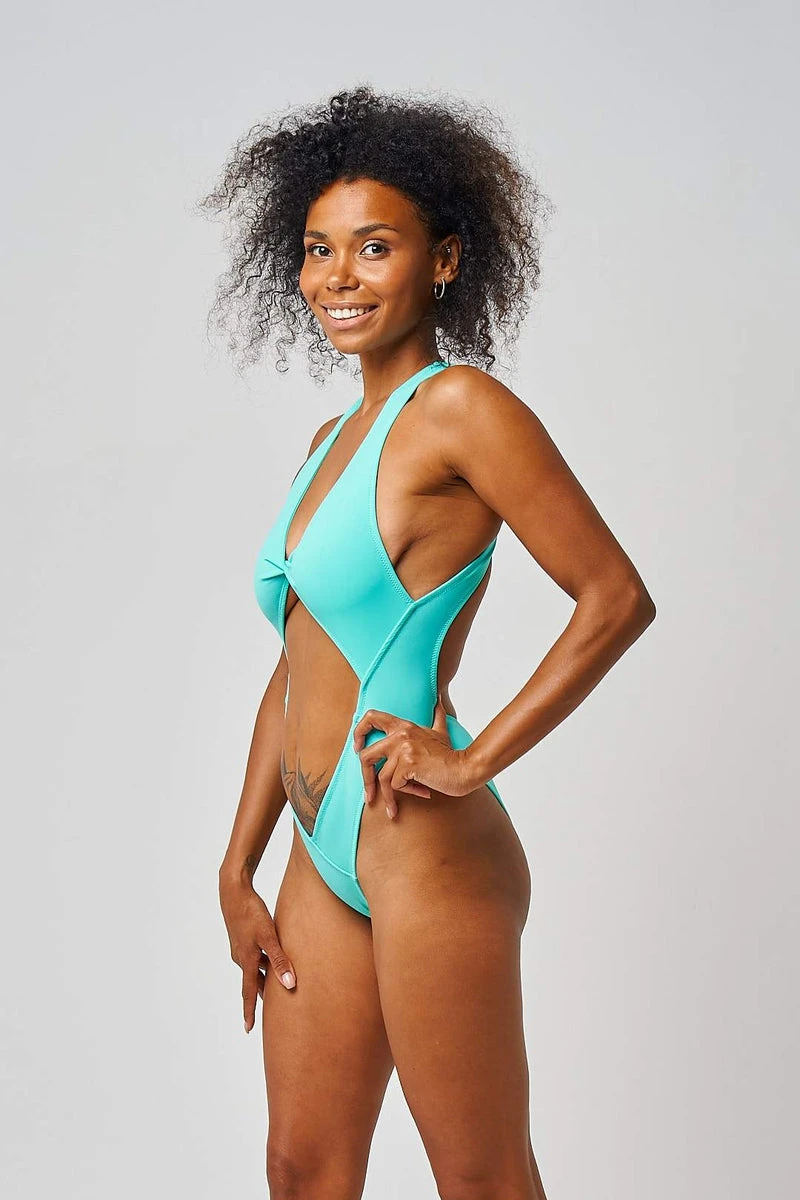 Shark Polewear Benita Bodysuit - Aqua 3 Shark Polewear Benita Bodysuit - Aqua - Image 3