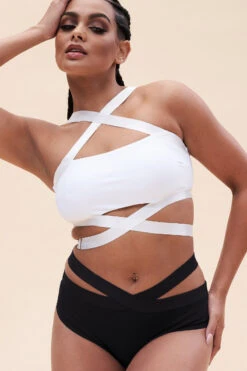 Lunalae Renee Cropped Bra - Recycled White -Pole Dance Clothing Shop 126TPWhite 7 1