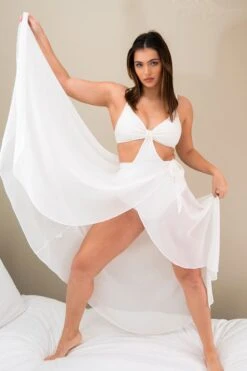 Lunalae High Waist Wrap Dance Skirt - White -Pole Dance Clothing Shop 12 4bf647e9 63e7 494d 8663 eb3f8a9cee2f