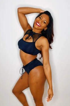 Hamade Activewear Lace Up High Cut Bottoms - Black -Pole Dance Clothing Shop 17160F1C F2B0 450E BD65 550AD4275050