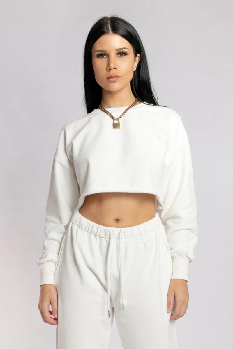 CXIX Oversized Cropped Jumper - Ecru 1 CXIX Oversized Cropped Jumper - Ecru
