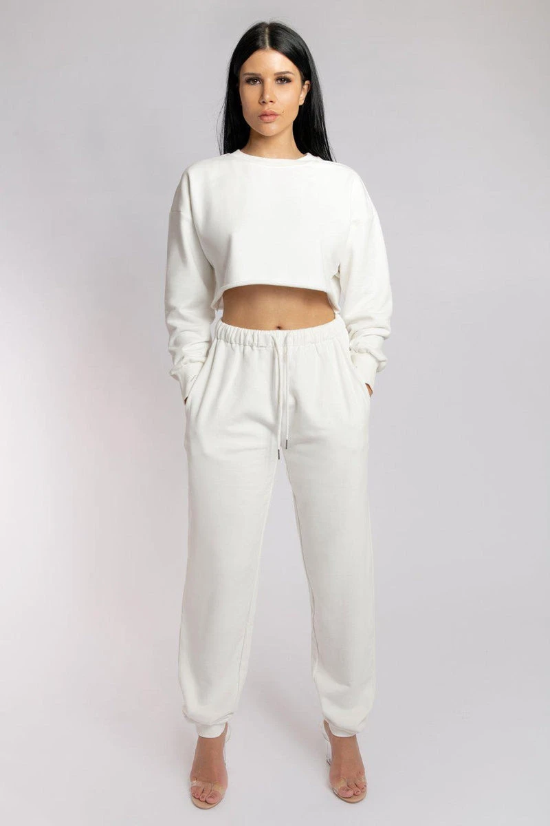 CXIX Oversized Jogger Bottoms - Ecru 1 CXIX Oversized Jogger Bottoms - Ecru