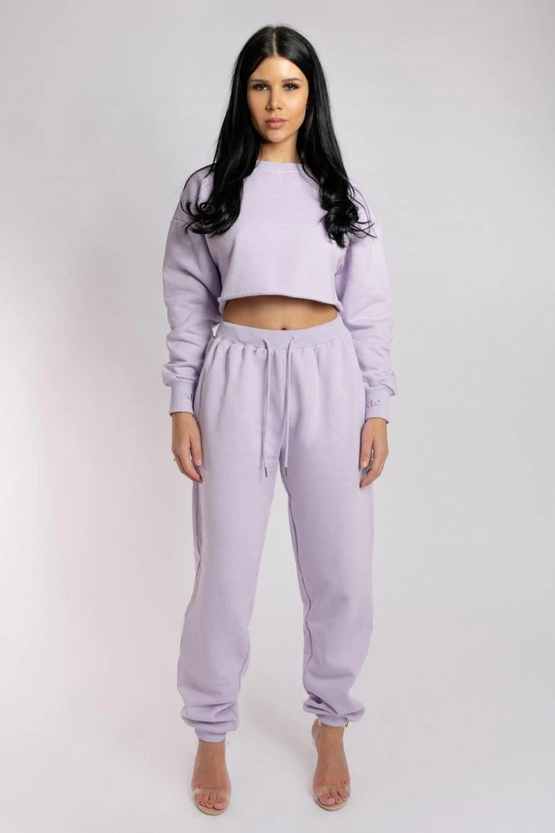 CXIX Oversized Cropped Jumper - Lilac 7 CXIX Oversized Cropped Jumper - Lilac - Image 7