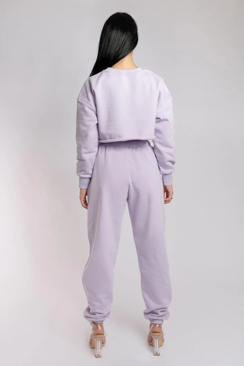 CXIX Oversized Cropped Jumper - Lilac 9 CXIX Oversized Cropped Jumper - Lilac - Image 9