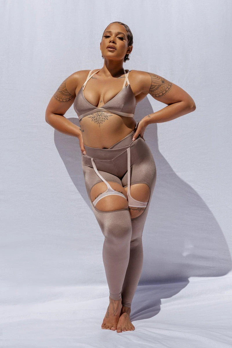 CXIX Confession Garter Leggings - Bronzed 3 CXIX Confession Garter Leggings - Bronzed - Image 3