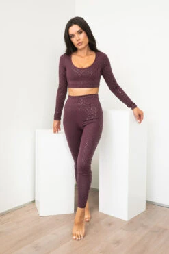 Lunalae Sticky Grip Long Sleeved Top - Recycled Mulberry -Pole Dance Clothing Shop 20210209 LunaLae 293 27203a08 e780 405f aa32 b24e7aaa5889
