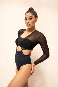Lunalae Diana Bodysuit - Recycled Black -Pole Dance Clothing Shop 2021101 LunaLae1663