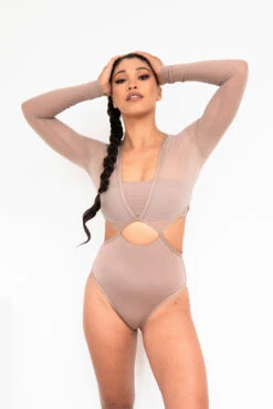 Lunalae Diana Bodysuit - Recycled Mocha -Pole Dance Clothing Shop 2021101 LunaLae4615 1