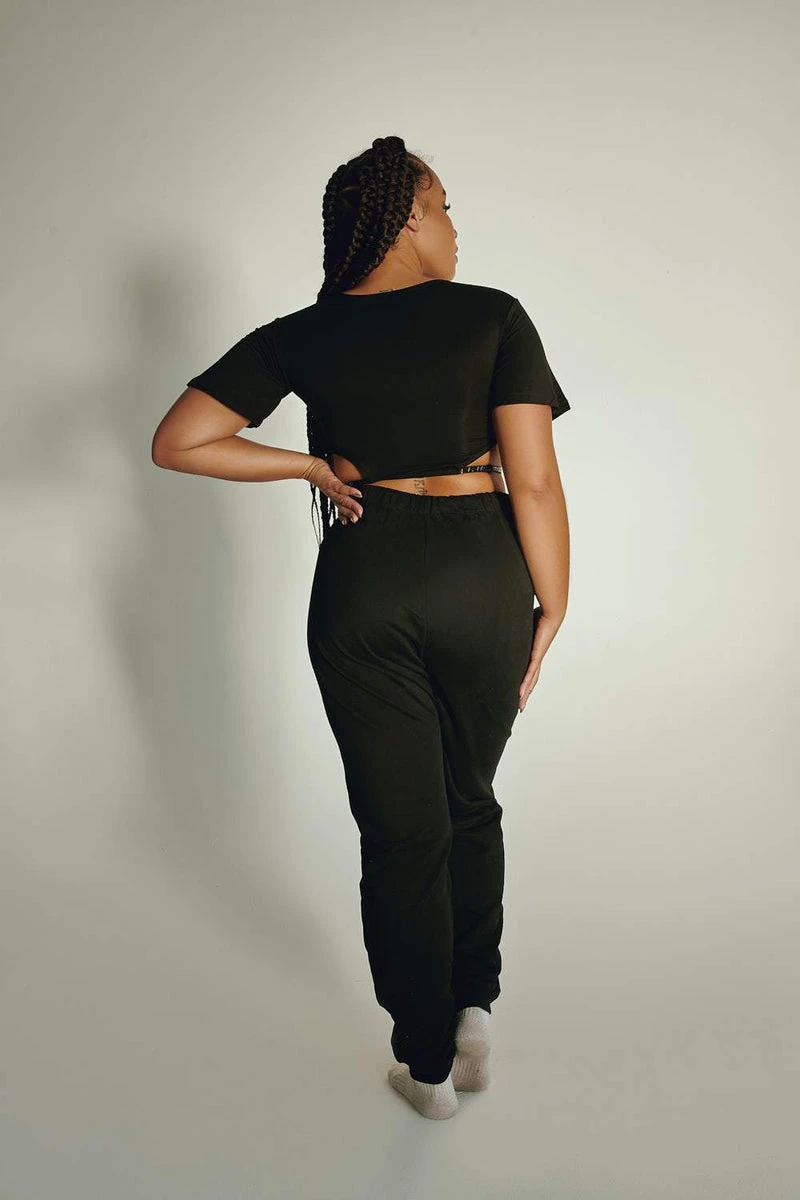 CXIX Oversized Jogger Bottoms - Black 2 CXIX Oversized Jogger Bottoms - Black - Image 2