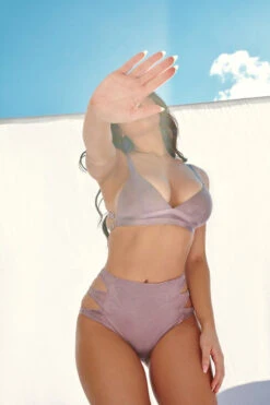 CXIX Aphrodite High Waist Bottoms - Lilac Suede -Pole Dance Clothing Shop 21 06 25CreaturesofXIX edit 62