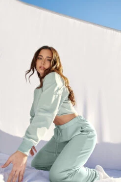 CXIX Oversized Cropped Jumper - Sage -Pole Dance Clothing Shop 21 06 25CreaturesofXIX edit 7