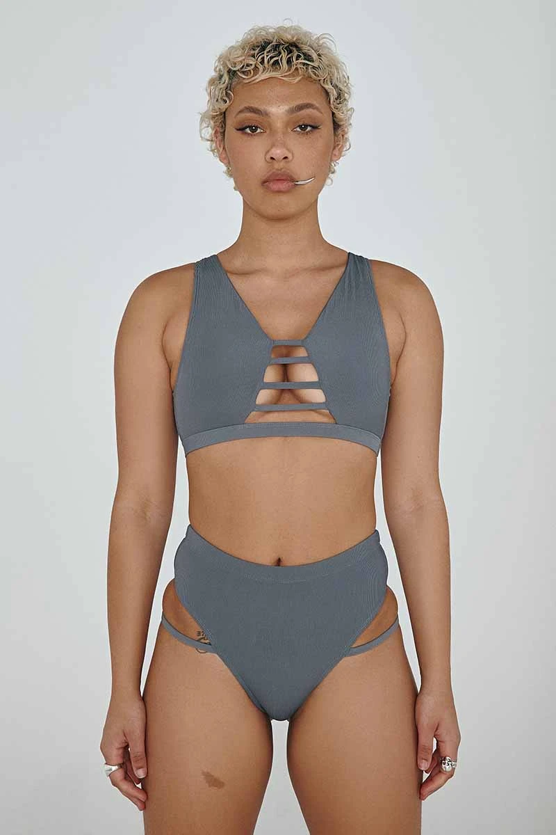 CXIX LA Bottoms - Ribbed Dark Grey 3 CXIX LA Bottoms - Ribbed Dark Grey - Image 3