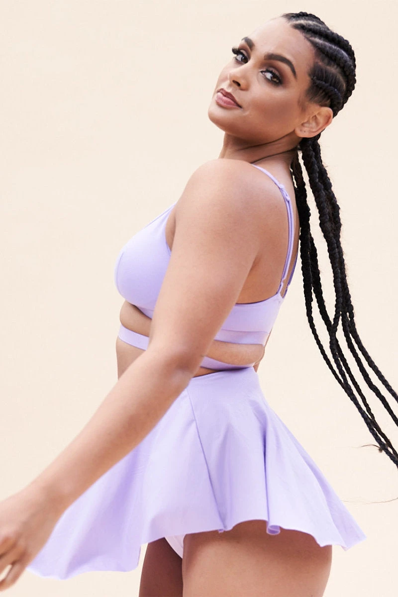 Lunalae Free Flow High Waist Shorts - Lilac 2 Lunalae Free Flow High Waist Shorts - Lilac - Image 2