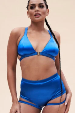 Lunalae Follow Me Bra - Satin Electric Blue -Pole Dance Clothing Shop 221011 LunaLae 34 1441