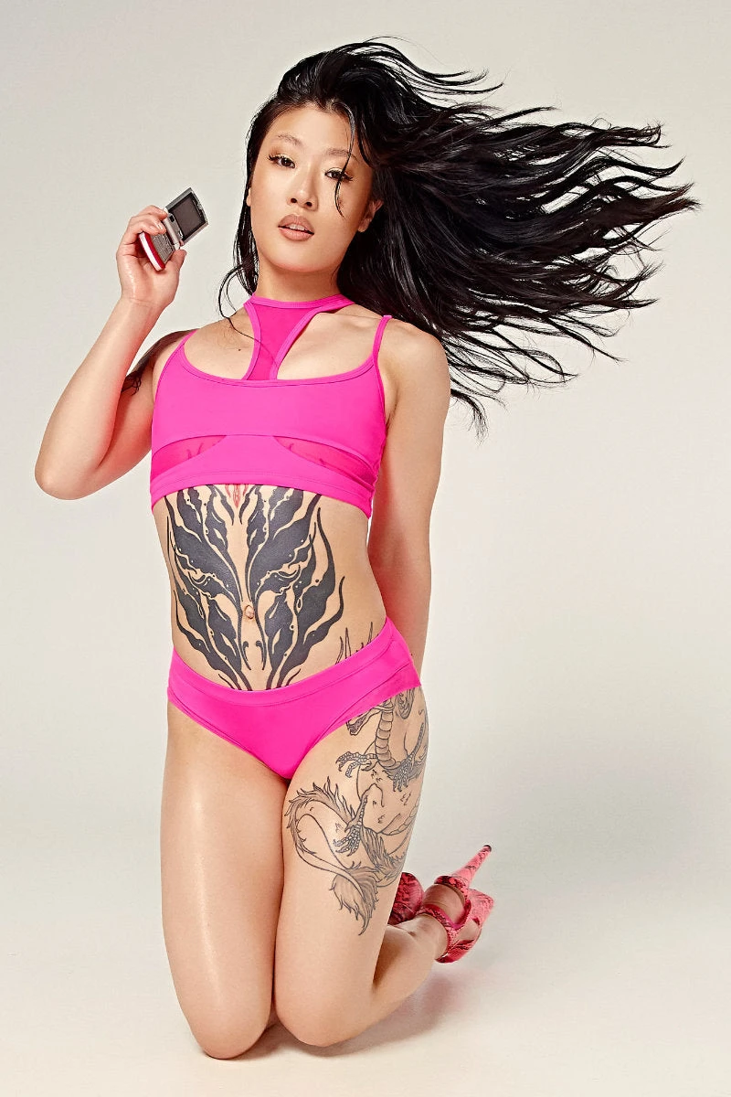 CXIX Dollhaus Low Waist Bottoms - Barbie Pink 4 CXIX Dollhaus Low Waist Bottoms - Barbie Pink - Image 4