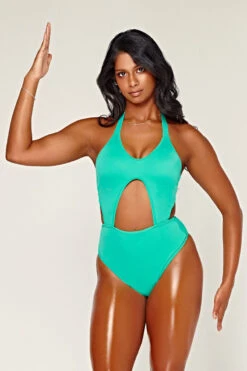 CXIX Dollhaus Halter Bodysuit - Aqua -Pole Dance Clothing Shop 23 01 03CXIX 13431