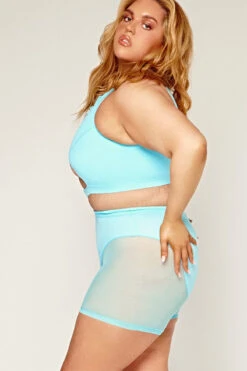 CXIX Dollhaus Mesh Biker Shorts - Blue -Pole Dance Clothing Shop 23 01 03CXIX 14161