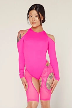 CXIX Dollhaus Mesh Bodysuit - Barbie Pink -Pole Dance Clothing Shop 23 01 03CXIX 4591
