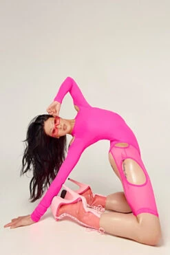 CXIX Dollhaus Mesh Bodysuit - Barbie Pink -Pole Dance Clothing Shop 23 01 03CXIX 5091