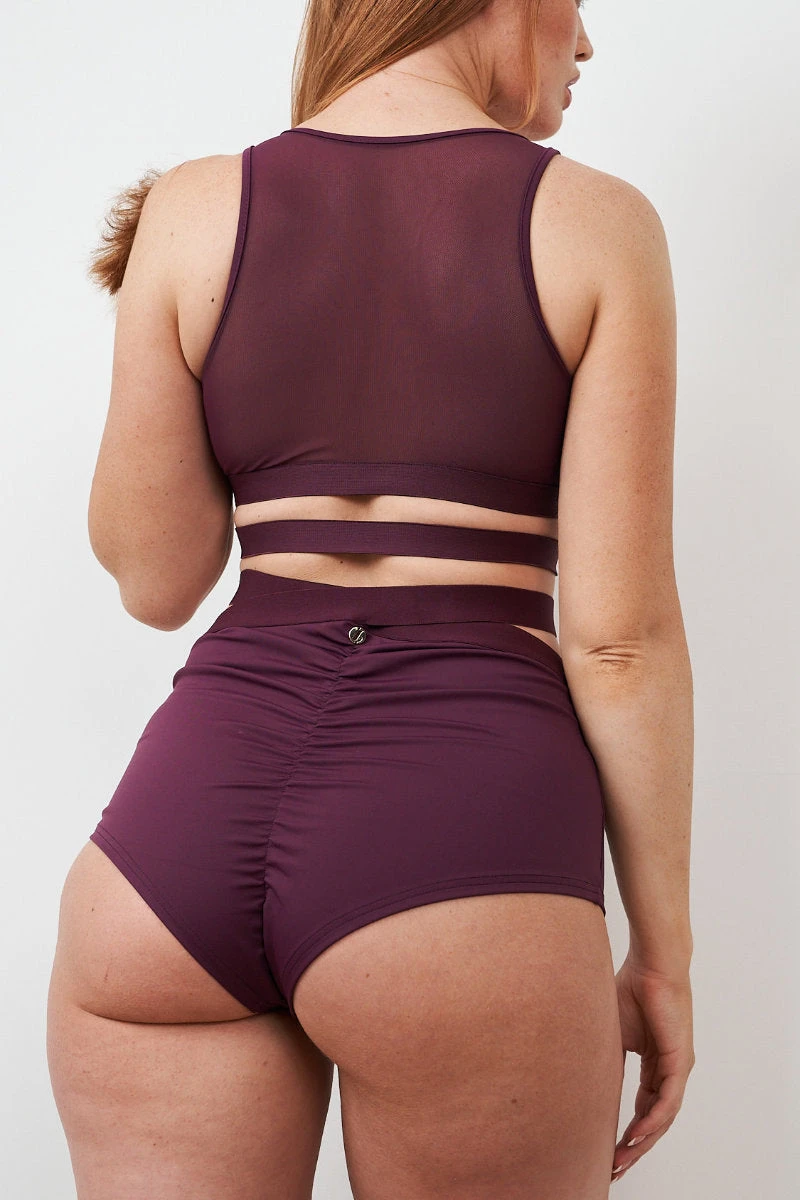 Lunalae Tara High Waisted Bottoms - Recycled Mulberry 2 Lunalae Tara High Waisted Bottoms - Recycled Mulberry - Image 2