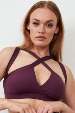 Lunalae Tia Strappy Crossover Top - Recycled Mulberry 8 Lunalae Tia Strappy Crossover Top - Recycled Mulberry -Pole Dance Clothing Shop 230329 LUNALAE 11 0550