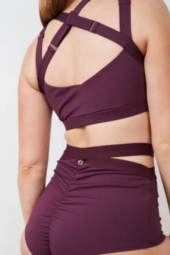 Lunalae Tia Strappy Crossover Top - Recycled Mulberry 9 Lunalae Tia Strappy Crossover Top - Recycled Mulberry -Pole Dance Clothing Shop 230329 LUNALAE 11 0575
