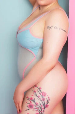 Rolling Vertigo Bodysuit - Blue/Pink -Pole Dance Clothing Shop 23 10 6 647 Klinger20azul20lado