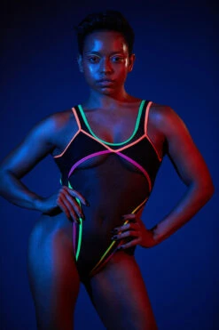 Rolling Vertigo Bodysuit - Neon -Pole Dance Clothing Shop 2RollingNeon24