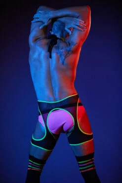 Rolling Peek-A-Boo Harness - Neon -Pole Dance Clothing Shop 2RollingNeon40