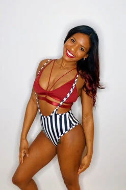 Hamade Activewear High Waisted Sling Bottoms - Black And White Striped -Pole Dance Clothing Shop 3D9F83FB 183F 4661 A164 F6D41569A139