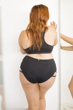 Lunalae High Waist Cross Section Shorts - Black -Pole Dance Clothing Shop 6R7A8520