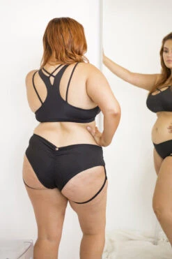 Lunalae Lure You Low-Rise Garter Shorts - Black -Pole Dance Clothing Shop 6R7A8567