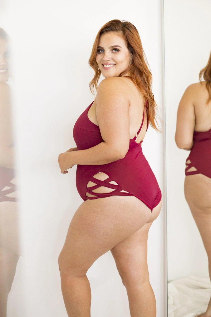 Lunalae Yoncé Bodysuit - Wine 2 Lunalae Yoncé Bodysuit - Wine - Image 2