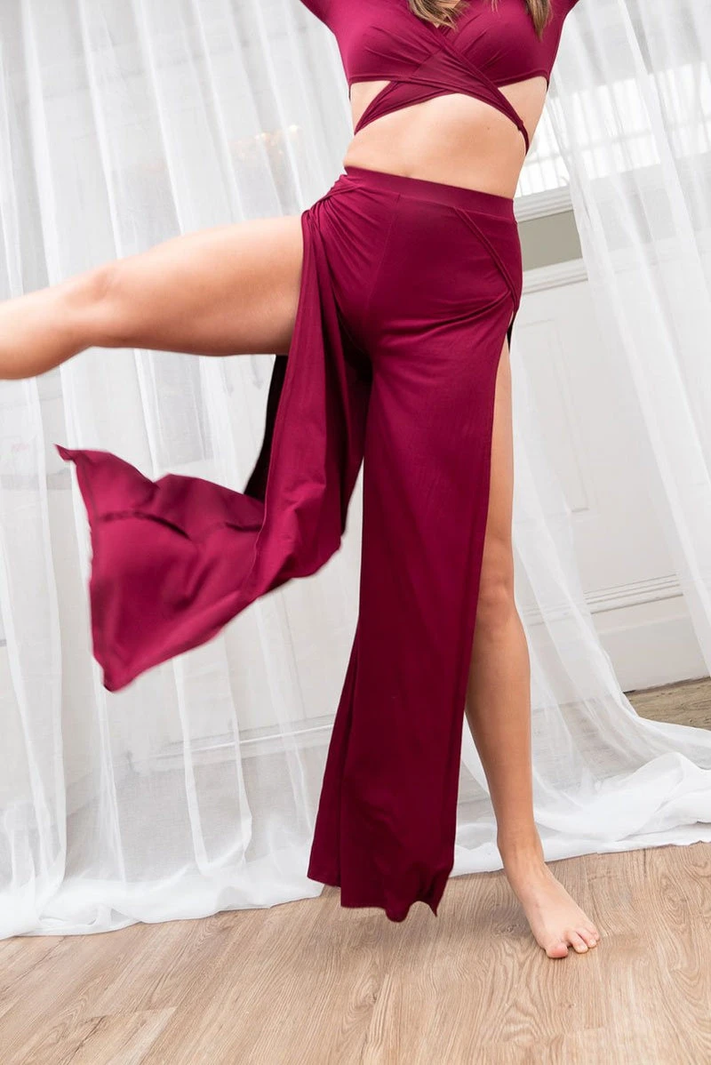 Lunalae Aster Pants - Wine 2 Lunalae Aster Pants - Wine - Image 2
