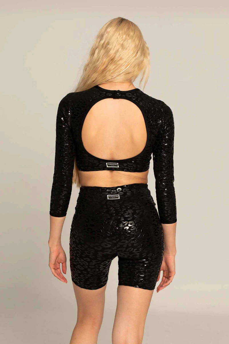 Paradise Chick Superhero Ultra Grip Biker Shorts - Black Leopard 2 Paradise Chick Superhero Ultra Grip Biker Shorts - Black Leopard - Image 2