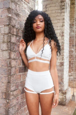 Lunalae Bella Top - White 21 Lunalae Bella Top - White -Pole Dance Clothing Shop BellaTop HWGartershorts white2