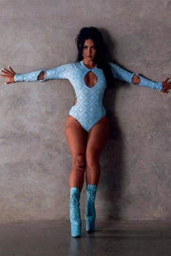 CXIX 119 Plunge Bodysuit - Blue Print -Pole Dance Clothing Shop Bodysuit CXIX 119 Streetwear Pole 20282012 bdd4 4b68 b491 0607c51e773f