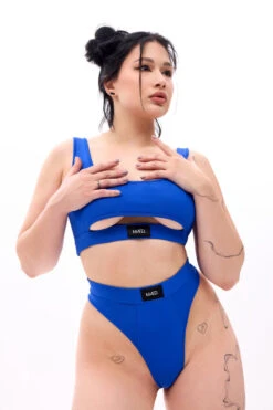 MÆD Offset Top - Matte Electric Blue 7 MÆD Offset Top - Matte Electric Blue -Pole Dance Clothing Shop CLOSEUP 65348501 9e08 4c9e 94b6 400fa61745ee