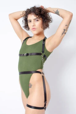 Rolling Jane Bodysuit - Military Green -Pole Dance Clothing Shop Copiade MG 6928 1