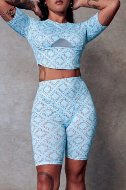 CXIX 119 Biker Shorts - Blue Print 16 CXIX 119 Biker Shorts - Blue Print -Pole Dance Clothing Shop Crop Tee Blue Moonogram CXIX Dancewear pole d3dbca7c d7de 4e1e 92bd d4d5f981e869