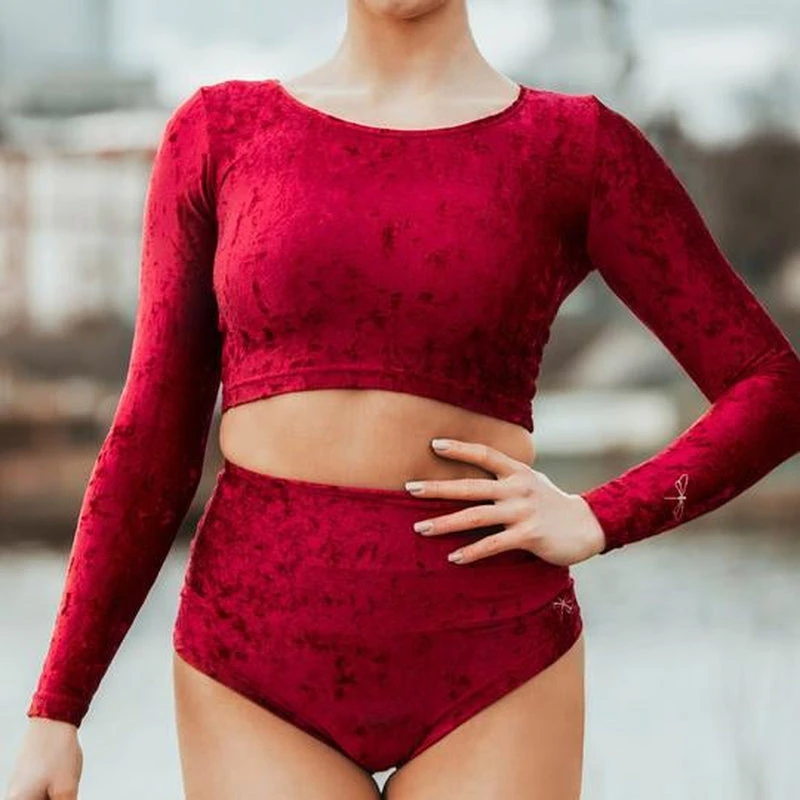 Dragonfly Pavi Crop Top - Velvet Red 4 Dragonfly Pavi Crop Top - Velvet Red - Image 4