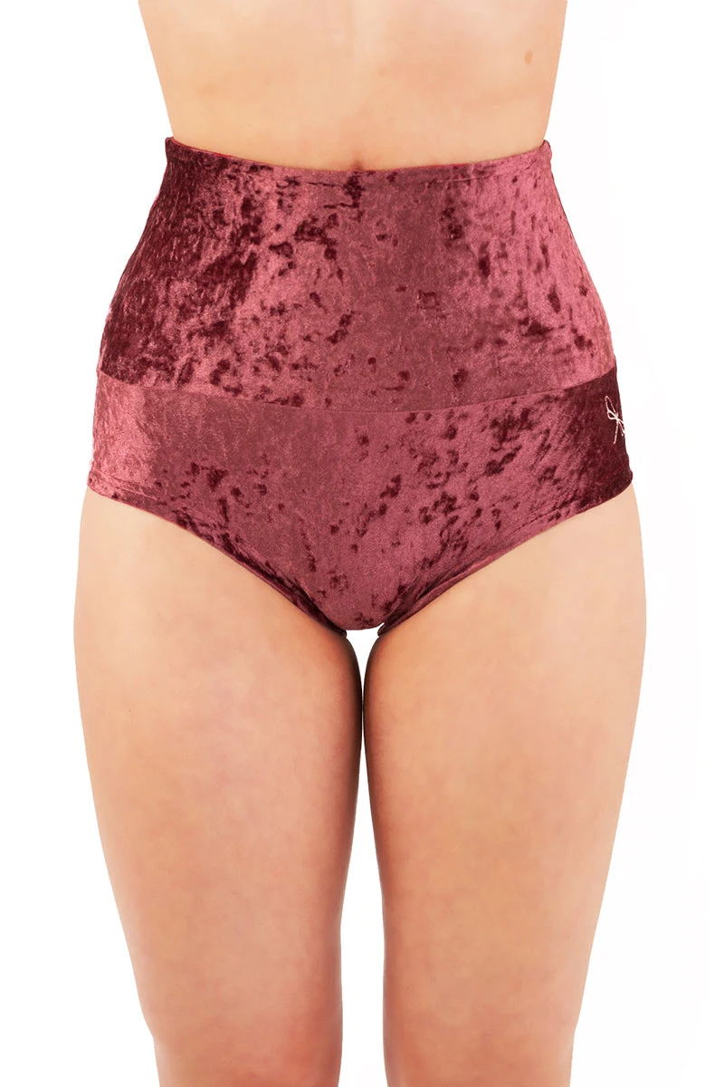 Dragonfly Betty High-Waisted Shorts - Velvet Amaranth 2 Dragonfly Betty High-Waisted Shorts - Velvet Amaranth - Image 2
