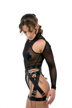 Naughty Thoughts XXX Rated See Through Bodysuit - Black -Pole Dance Clothing Shop DL 09681copy