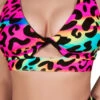 Cleo The Hurricane Twist Sports Bra - Neon Leopard