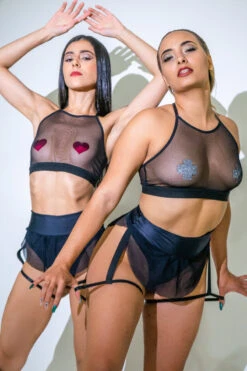 Sorte Wonder Haze Top - Black -Pole Dance Clothing Shop DSC4635