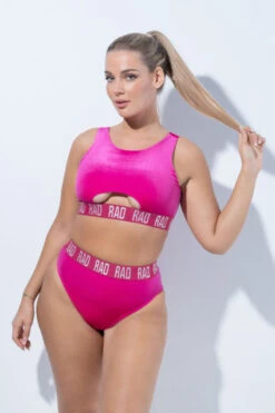 RAD Bahari Top - Velvet Fuchsia -Pole Dance Clothing Shop DSCF5561 1